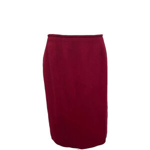 Kasper Women's Skimmer Skirt Wool Red Petite 10 A003093